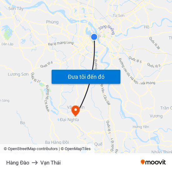 Hàng Đào to Vạn Thái map