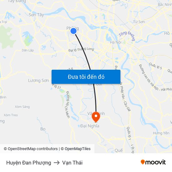 Huyện Đan Phượng to Vạn Thái map