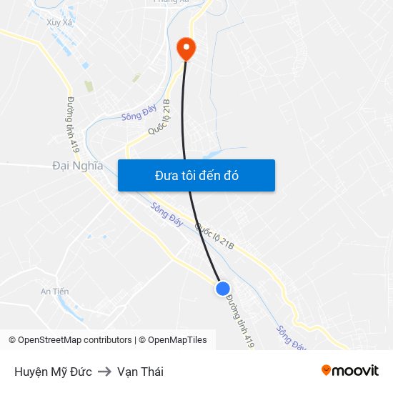 Huyện Mỹ Đức to Vạn Thái map