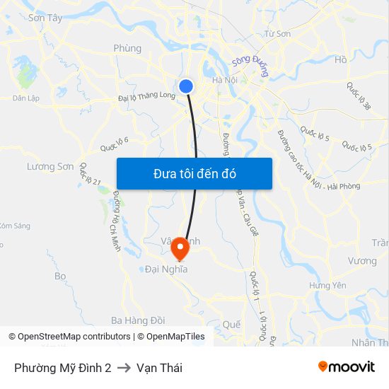 Phường Mỹ Đình 2 to Vạn Thái map