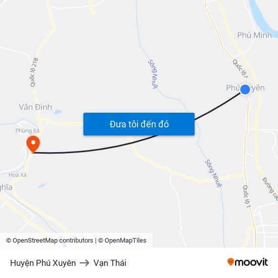 Huyện Phú Xuyên to Vạn Thái map