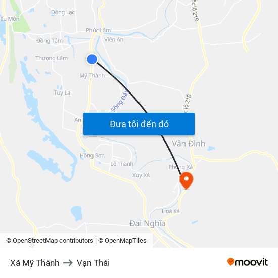 Xã Mỹ Thành to Vạn Thái map