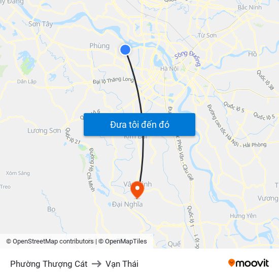 Phường Thượng Cát to Vạn Thái map