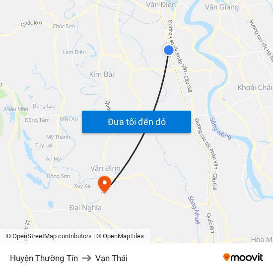 Huyện Thường Tín to Vạn Thái map