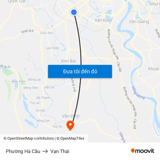 Phường Hà Cầu to Vạn Thái map