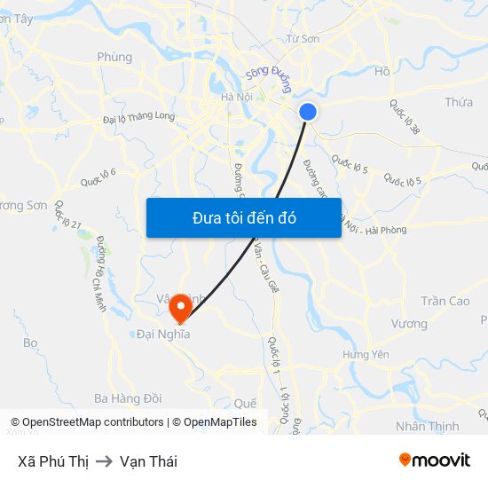 Xã Phú Thị to Vạn Thái map