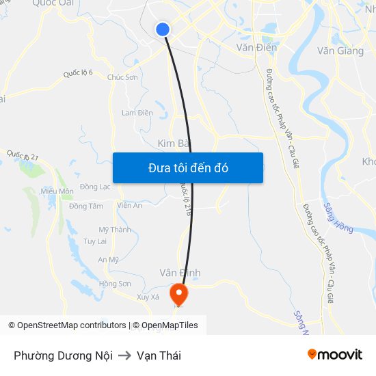 Phường Dương Nội to Vạn Thái map