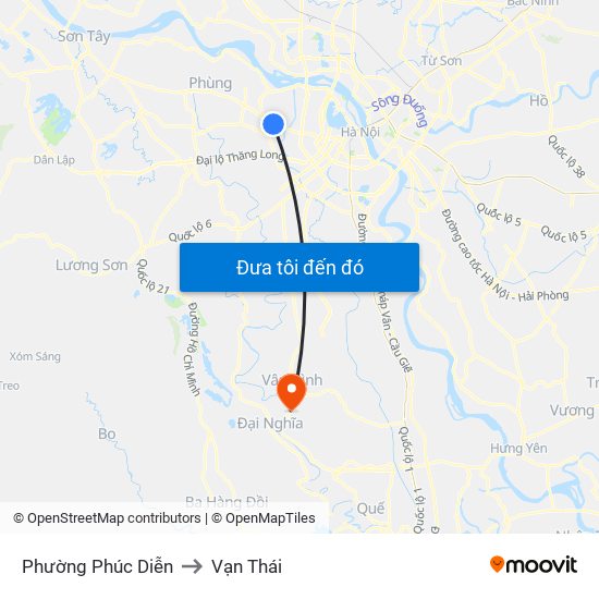 Phường Phúc Diễn to Vạn Thái map