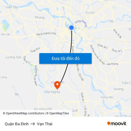 Quận Ba Đình to Vạn Thái map