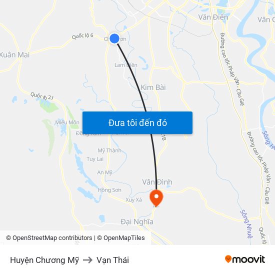 Huyện Chương Mỹ to Vạn Thái map