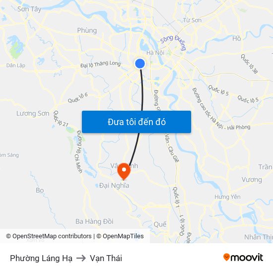 Phường Láng Hạ to Vạn Thái map