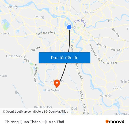 Phường Quán Thánh to Vạn Thái map