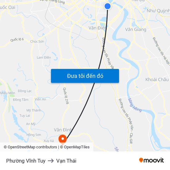 Phường Vĩnh Tuy to Vạn Thái map