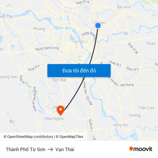 Thành Phố Từ Sơn to Vạn Thái map