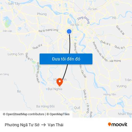 Phường Ngã Tư Sở to Vạn Thái map