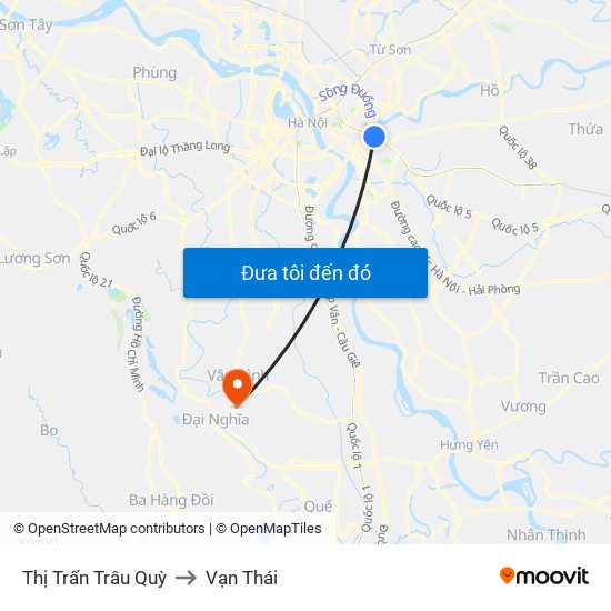 Thị Trấn Trâu Quỳ to Vạn Thái map