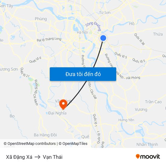 Xã Đặng Xá to Vạn Thái map