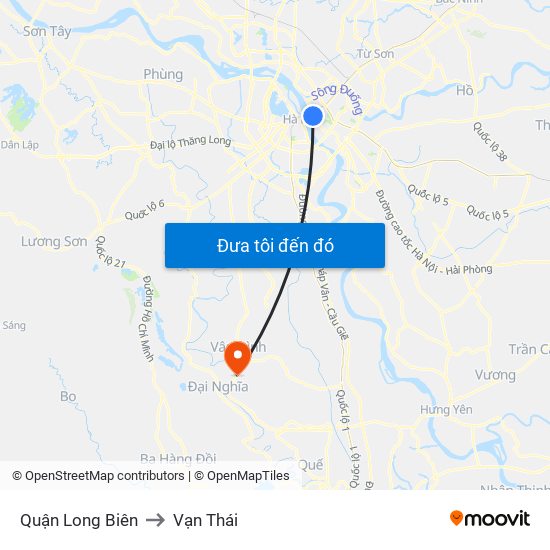 Quận Long Biên to Vạn Thái map