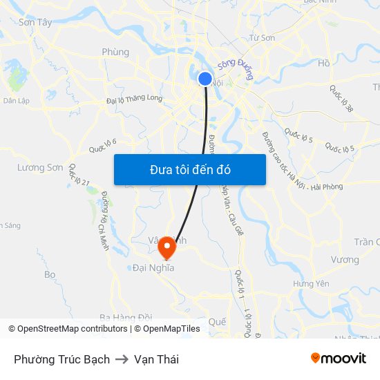 Phường Trúc Bạch to Vạn Thái map