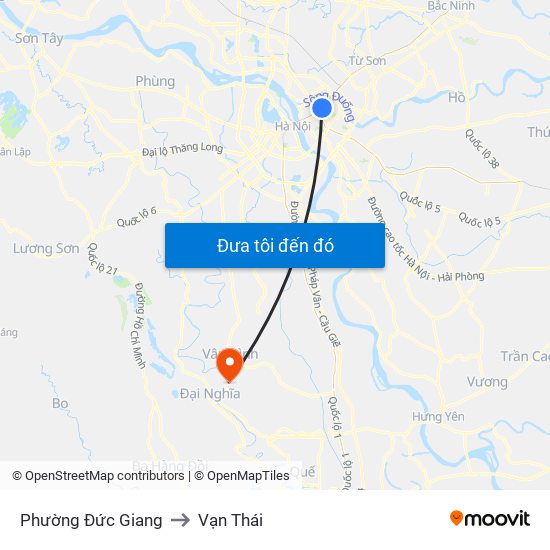 Phường Đức Giang to Vạn Thái map