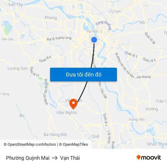 Phường Quỳnh Mai to Vạn Thái map