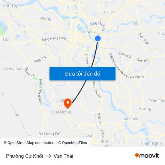 Phường Cự Khối to Vạn Thái map