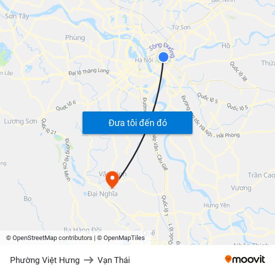 Phường Việt Hưng to Vạn Thái map