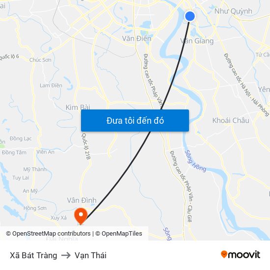 Xã Bát Tràng to Vạn Thái map