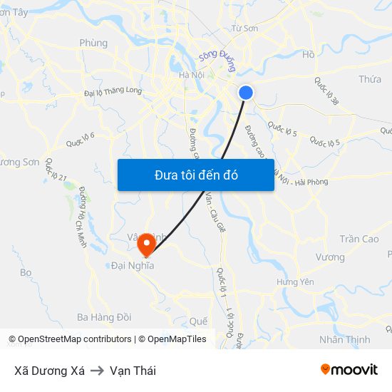 Xã Dương Xá to Vạn Thái map