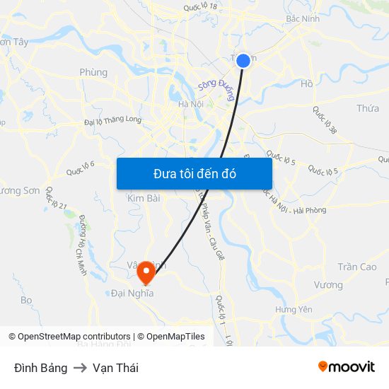 Đình Bảng to Vạn Thái map