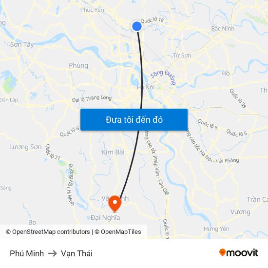 Phú Minh to Vạn Thái map