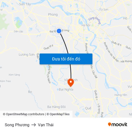 Song Phương to Vạn Thái map