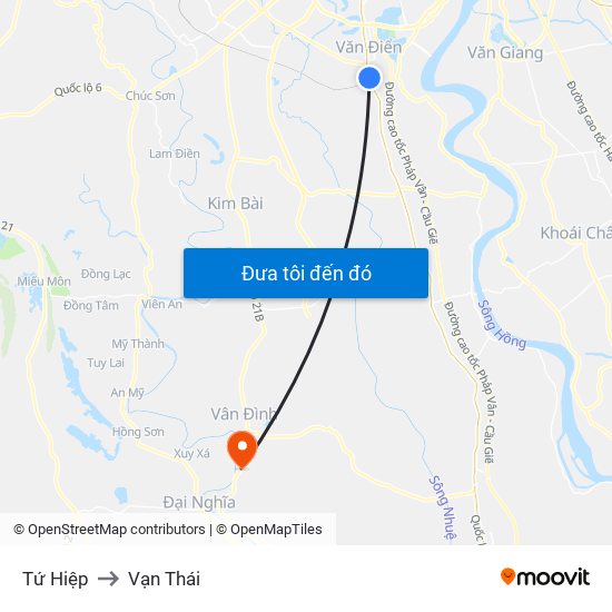 Tứ Hiệp to Vạn Thái map