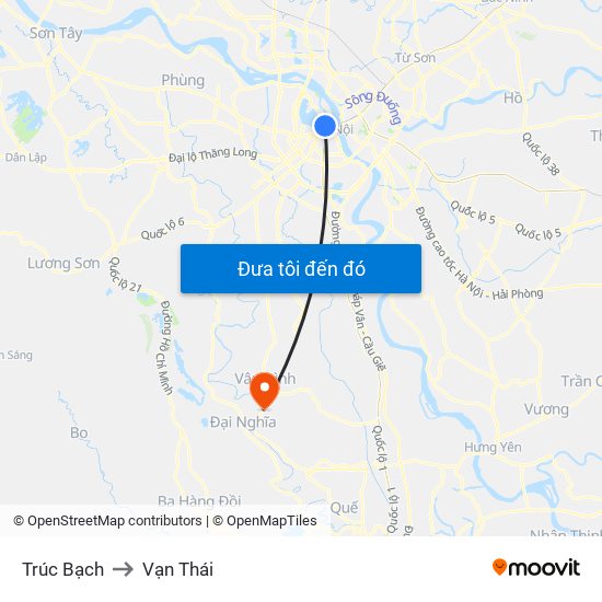 Trúc Bạch to Vạn Thái map
