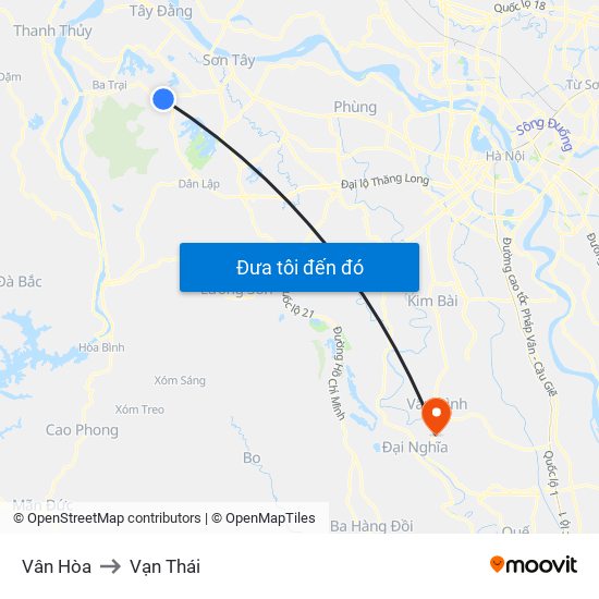 Vân Hòa to Vạn Thái map