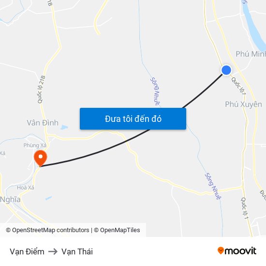 Vạn Điểm to Vạn Thái map