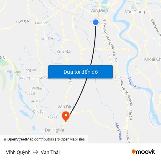 Vĩnh Quỳnh to Vạn Thái map