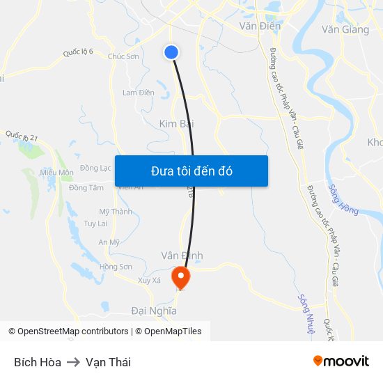 Bích Hòa to Vạn Thái map