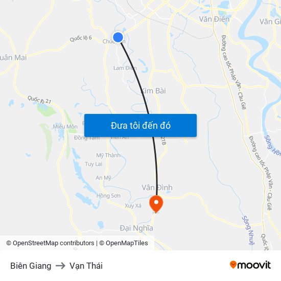 Biên Giang to Vạn Thái map