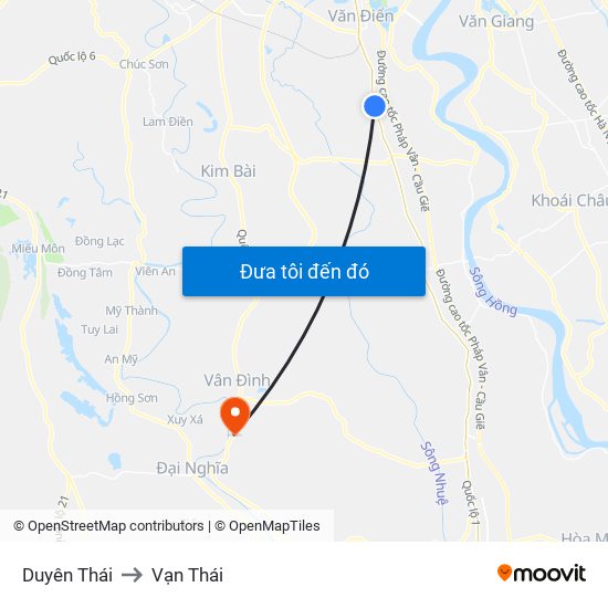 Duyên Thái to Vạn Thái map