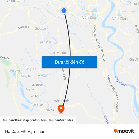 Hà Cầu to Vạn Thái map