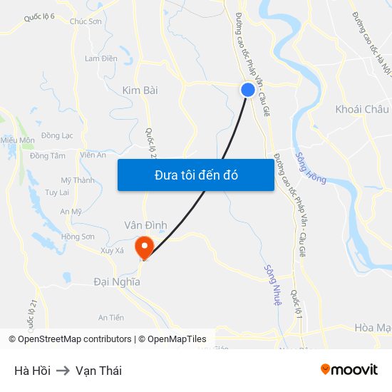 Hà Hồi to Vạn Thái map