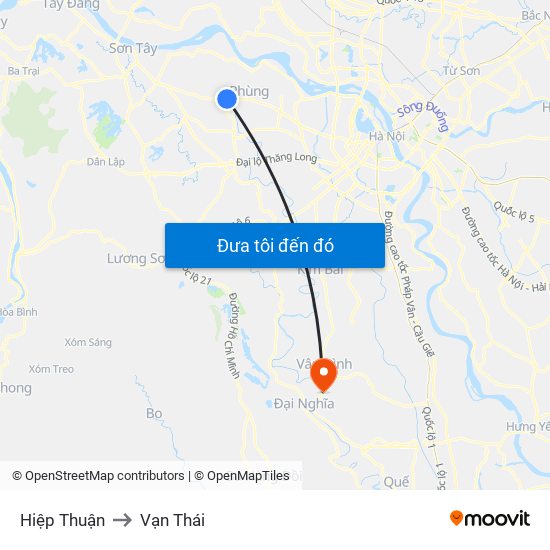 Hiệp Thuận to Vạn Thái map