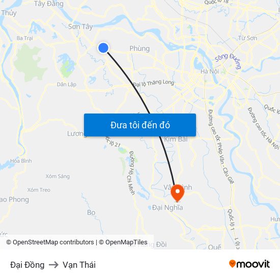 Đại Đồng to Vạn Thái map