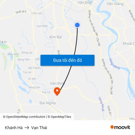 Khánh Hà to Vạn Thái map