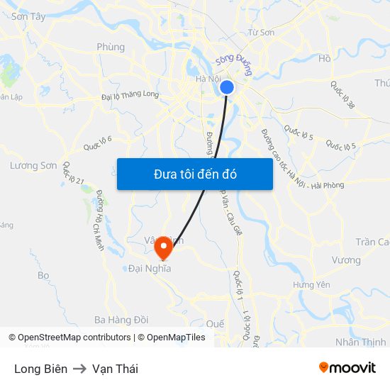 Long Biên to Vạn Thái map