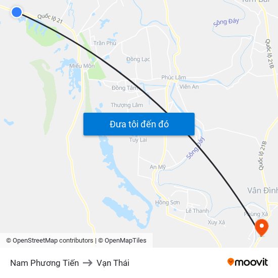 Nam Phương Tiến to Vạn Thái map