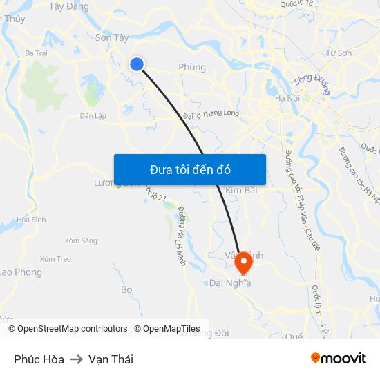 Phúc Hòa to Vạn Thái map