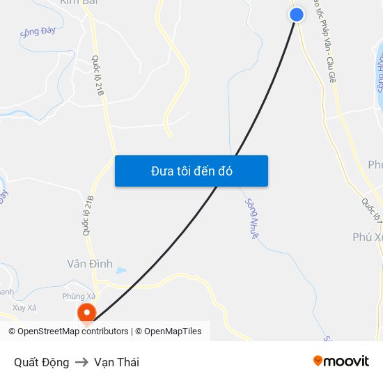 Quất Động to Vạn Thái map