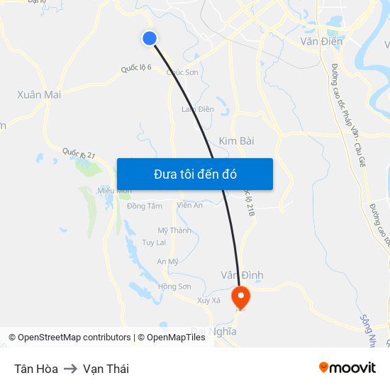 Tân Hòa to Vạn Thái map